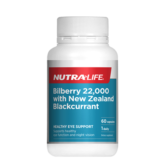 Nutralife Bilberry 22,000 Plus  NZ Blackcurrant Caps 60s