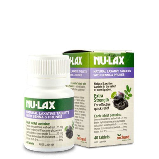 Nu-Lax Natural Laxative Senna Prunes Tablets 40 tabs