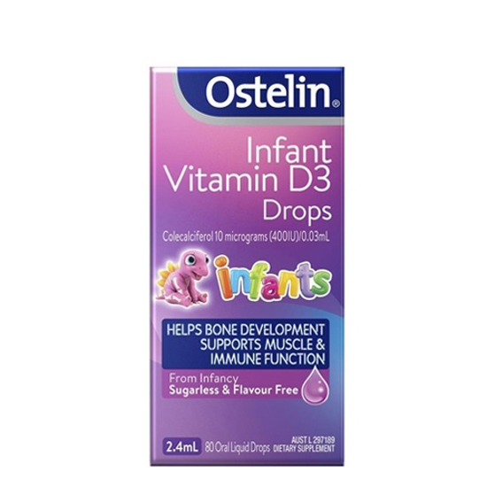 Ostelin Infant Vitamin D3 Drops - Sugarless & Flavour Free 2.4ml