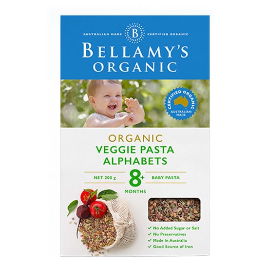 Bellamy's Organic Veggie Pasta Alphabets from 8 month 200g