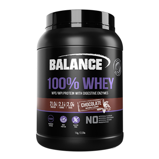 100% Whey Protein with Digestive Enzymes chocolate 1KG