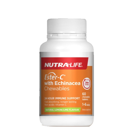 Nutralife ester-c with echinacea chewables 60 chewable tablets	