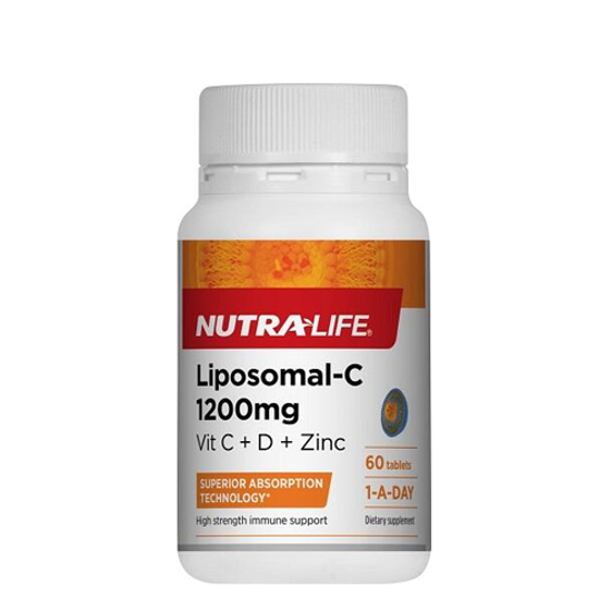 NutraLife Liposomal C 1200mg Vitamin C With Vit D & Zinc 60 Tablets