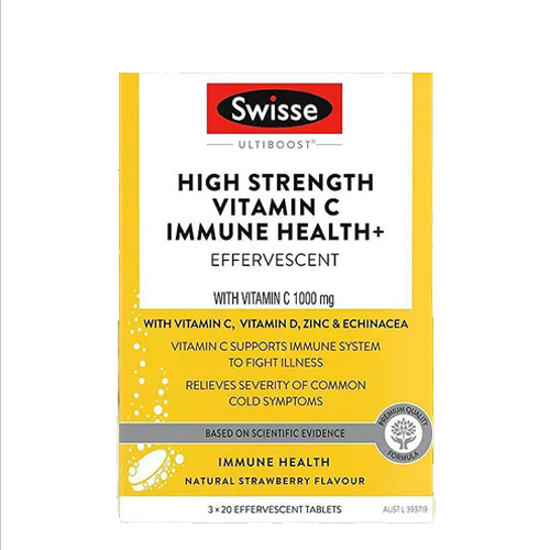 Swisse High Strength Vitamin C 1000mg Effervescent Tablets 60 tabs