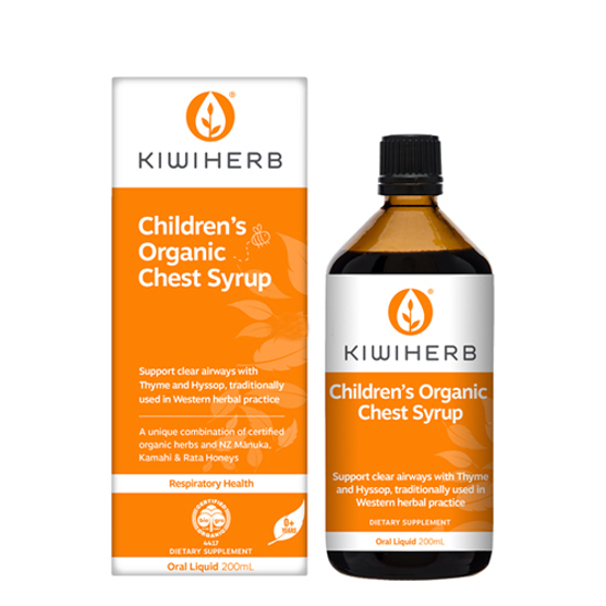 Kiwiherb Children's Chest Syrup with Organic Manuka Honey 200ml